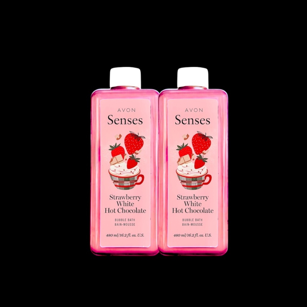 AVON Senses Strawberry & White Hot Chocolate Bubble Bath Set